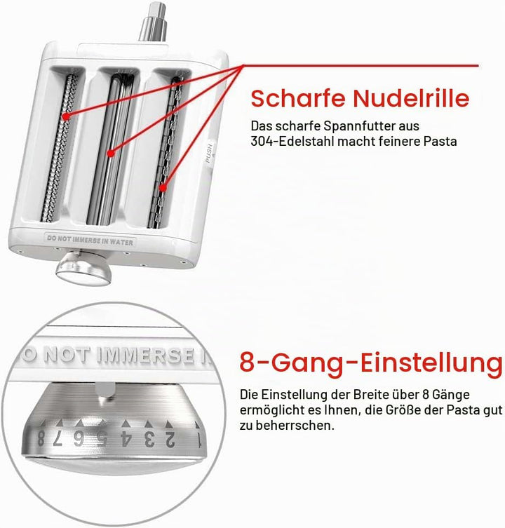 Nudelvorsatz für KitchenAid Standmixer Nudelmaschine Zubehör 3 In 1 Set Nudelaufsatz Spaghettischnei