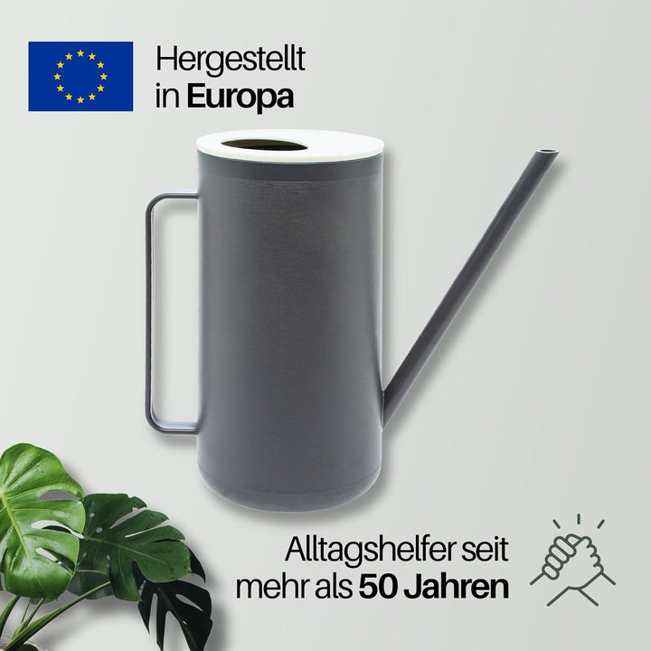 homiez Giesskanne Mug 1500ml 1,5l für Zimmerpflanzen/Balkon/Drinnen aus Kunststoff, mit langem Ausgi