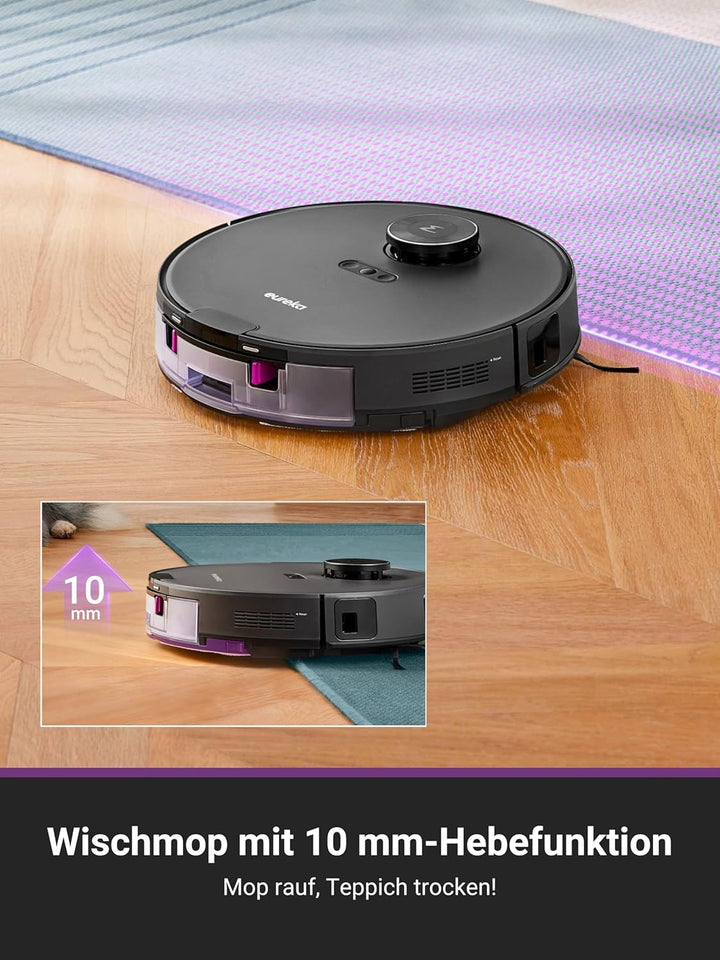 EUREKA E20 Plus Saug- & Wischroboter + beutelloser Multi-Zyklon Absaugstation (Duo-KI-3D-Hindernisve