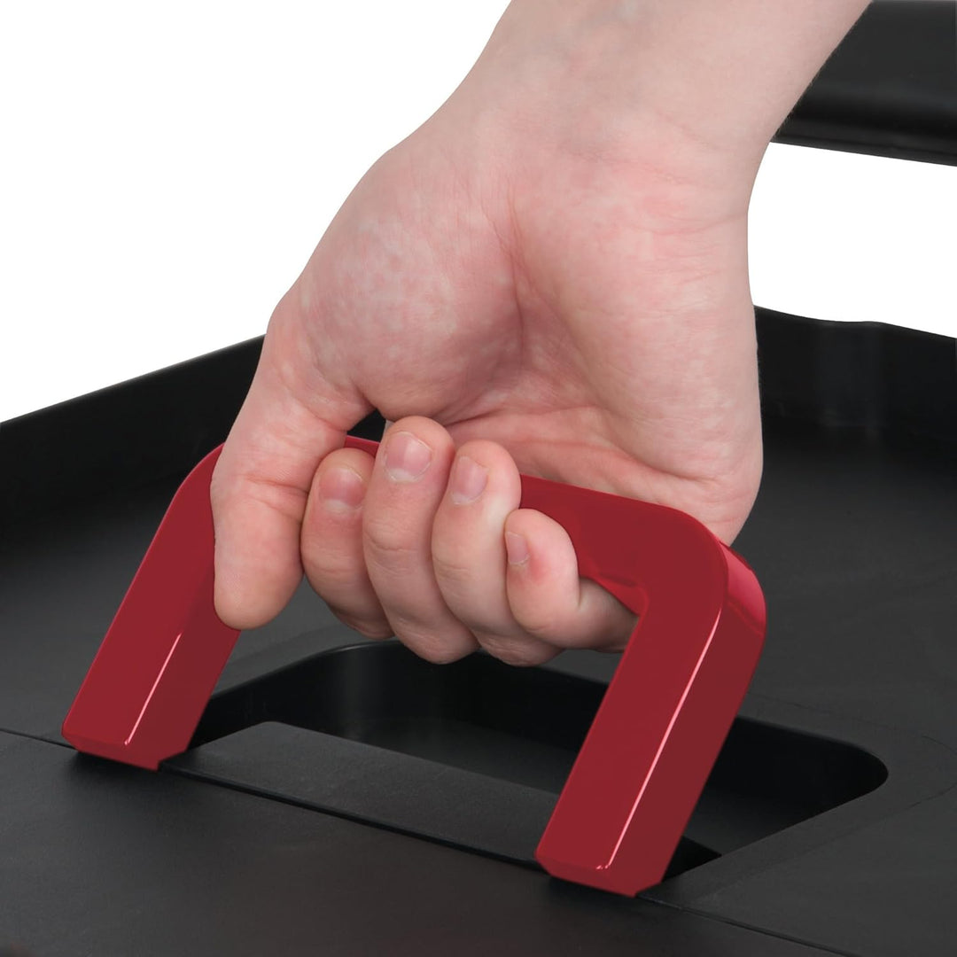 Mahlzeit Faltbarer Servierwagen mit Rollen | 64 x 40,5 x 82 cm, Bis zu 150 kg Belastbar | Rot/Schwar