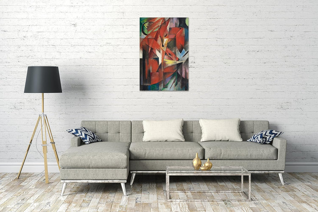 Printed Paintings Leinwand (60x80cm): Franz Marc - Füchse (1913) 60x80 cm, 60x80 cm