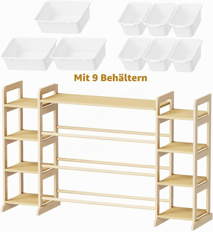 SpaceAid Grosser Spielzeug-Organizer, 9 Regale, 9 Behälter, Spielzeug-Organizer, Bücherregal, Kinder