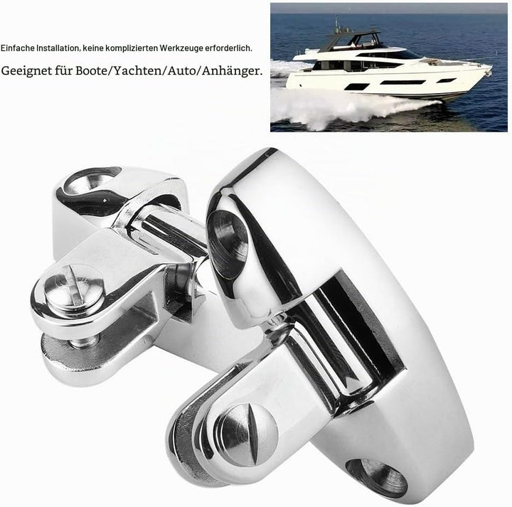 2 Stück Boot Oben Bimini Deck Scharnier Drehbar Seitlich Montiert Edelstahl mit Schrauben Gummipad M