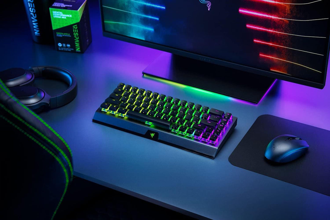 Razer BlackWidow V3 Mini HyperSpeed (Yellow Switch) - Kabellose 65% Mechanische Gaming Tastatur (Ger