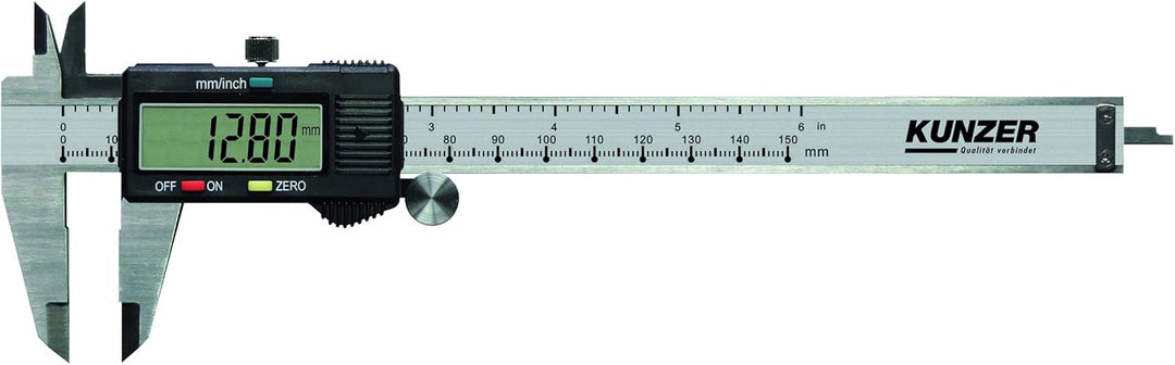 KUNZER 7EMS01 Messschieber – elektronisch mit digitaler Anzeige - Messbereich 0-150 mm – Edelstahl -