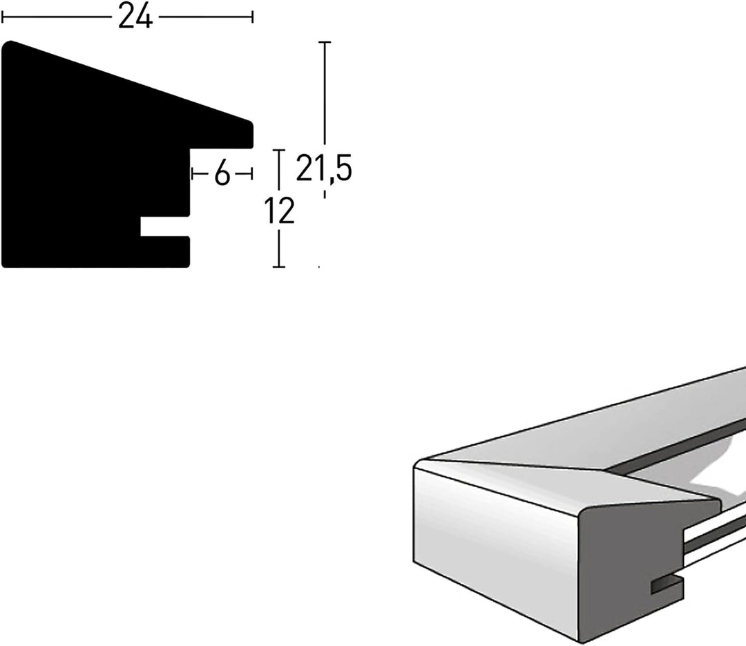 nielsen Holz Bilderrahmen Essential, 42x59,4 cm (A2), Schwarz Schwarz 42 x 59,4 cm (A2), Schwarz 42