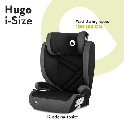 LIONELO HUGO I-SIZE Kinderautositz, Gruppe 2 3, von 100–150 cm, ISOFIX-Installation, verstellbare Ko