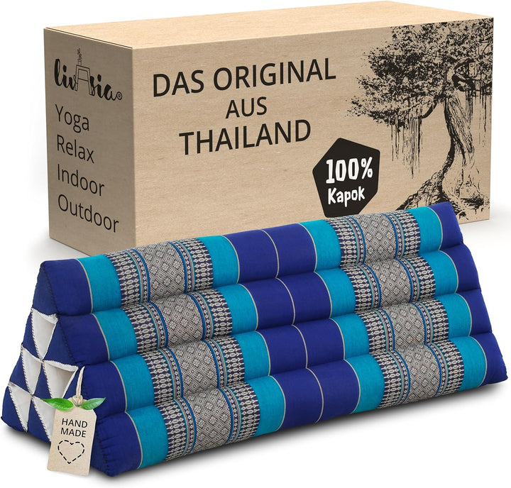 livasia Rückenstützkissen breit für Paare, Dreieckskissen für Garten und Balkon, Keilkissen mit Kapo