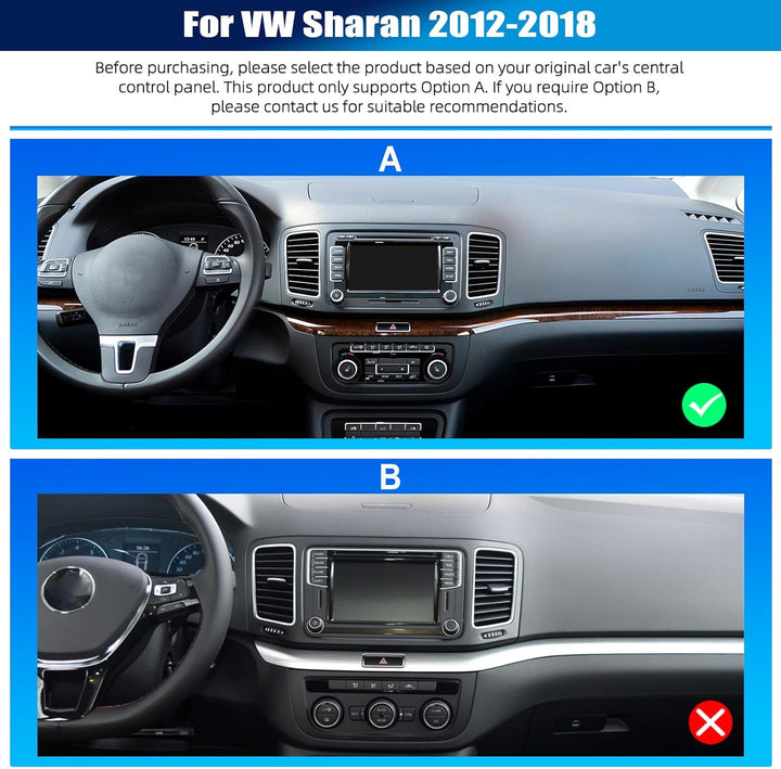 CAMECHO 2+64G Android 13 Navi Autoradio für VW Sharan II 7N Seat Alhambra II 2012-2015 mit 9 Zoll To