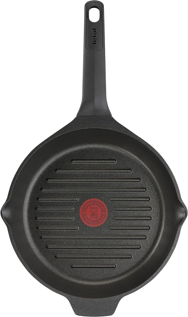 Tefal E24940 Robusto Aluguss Grillpfanne 26 cm | einfache Reinigung | Antihaftversiegelung | Thermo-