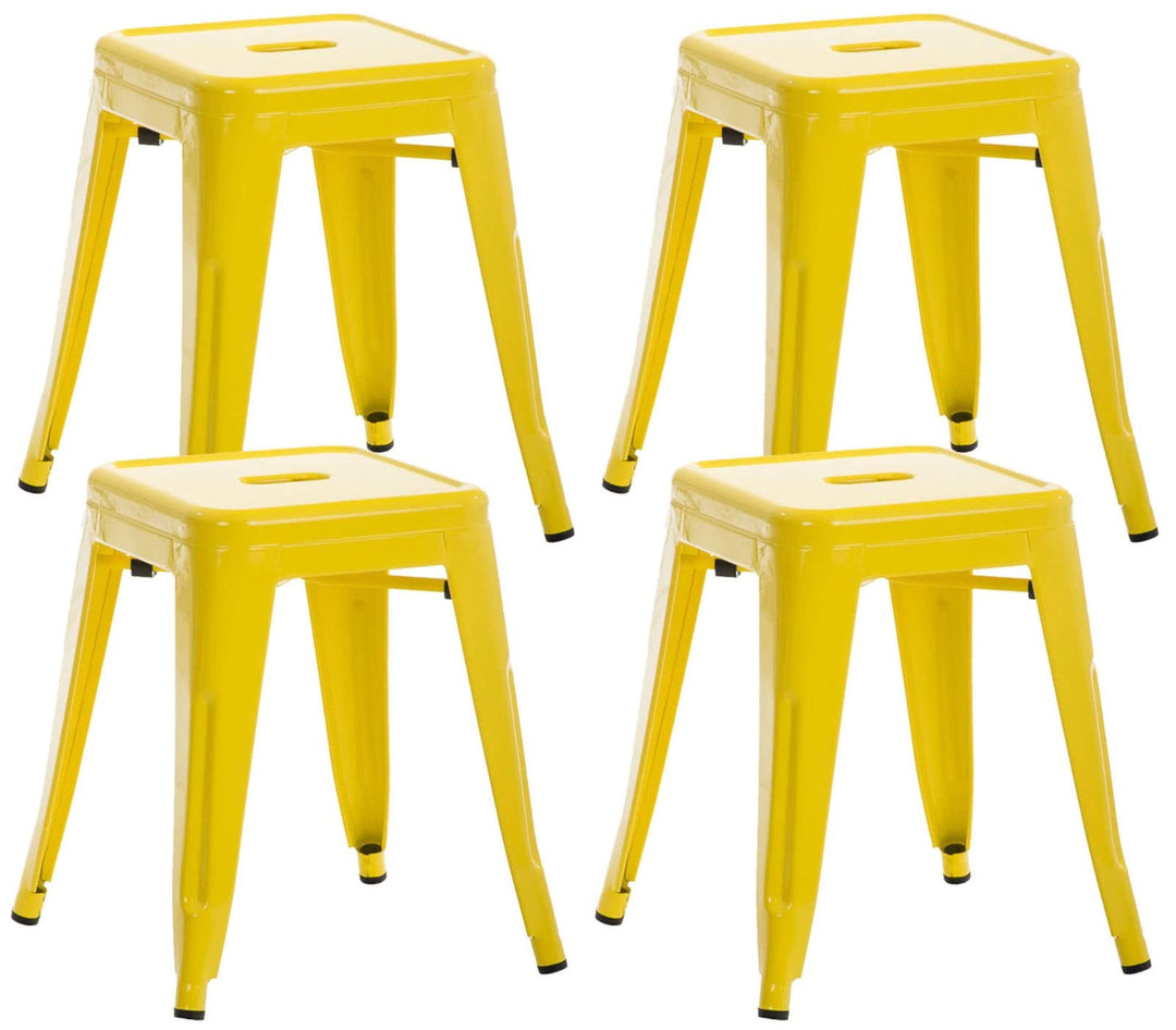 CLP 4er Set Sitzhocker Armin Aus Metall I Stapelbarer Hocker I Sitzhöhe Von 46 cm I Pflegeleichter A