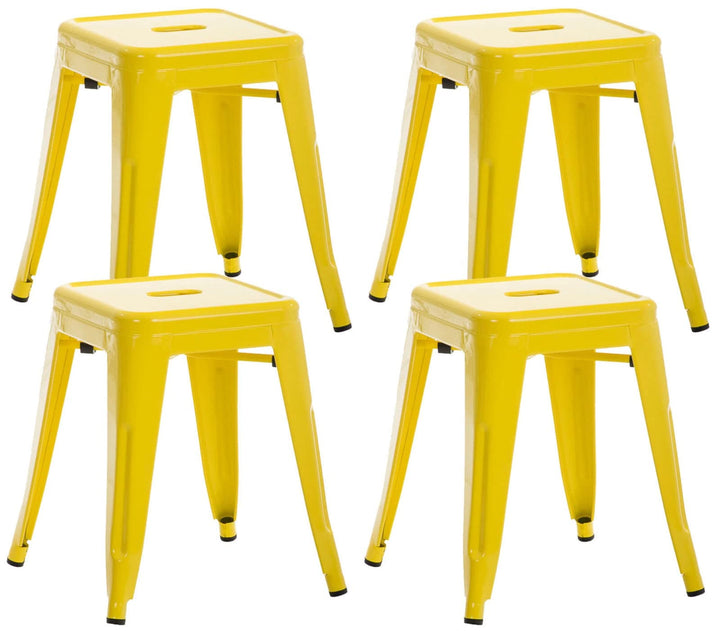 CLP 4er Set Sitzhocker Armin Aus Metall I Stapelbarer Hocker I Sitzhöhe Von 46 cm I Pflegeleichter A