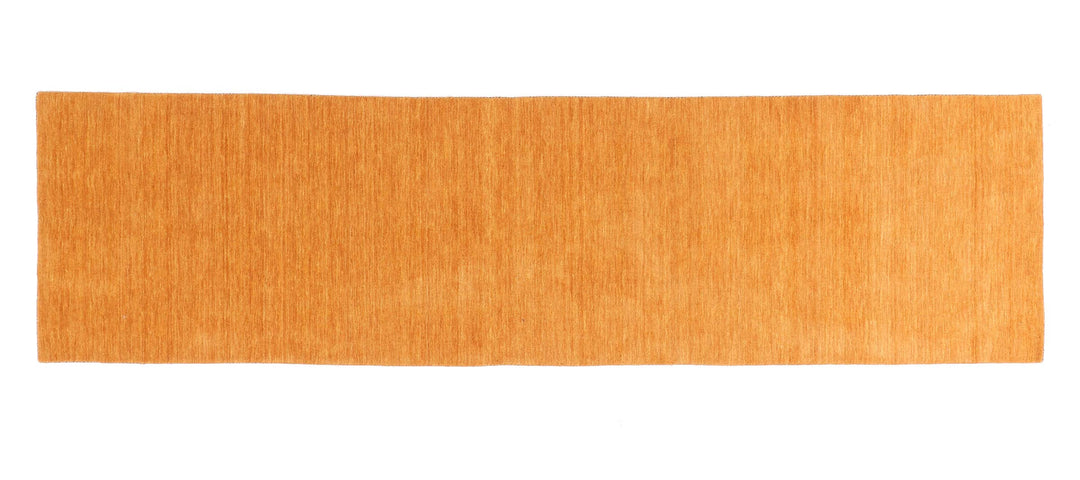 RUG PRINCE Wollteppich Gabbeh Uni 80x200 Handgewebt Läufer Gelb Einfarbig Handarbeit Zimmer Gelb 80x