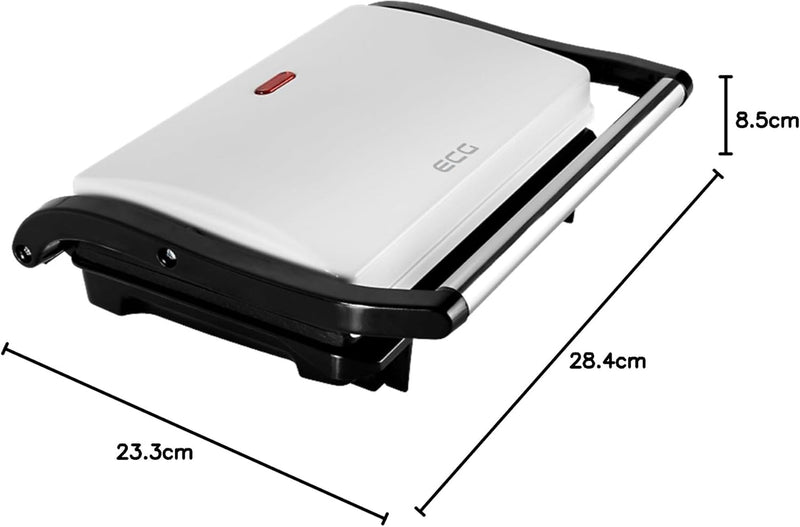 ECG S 1070 Panini Maker/Mini Grill, Legierter Stahl, Weiss