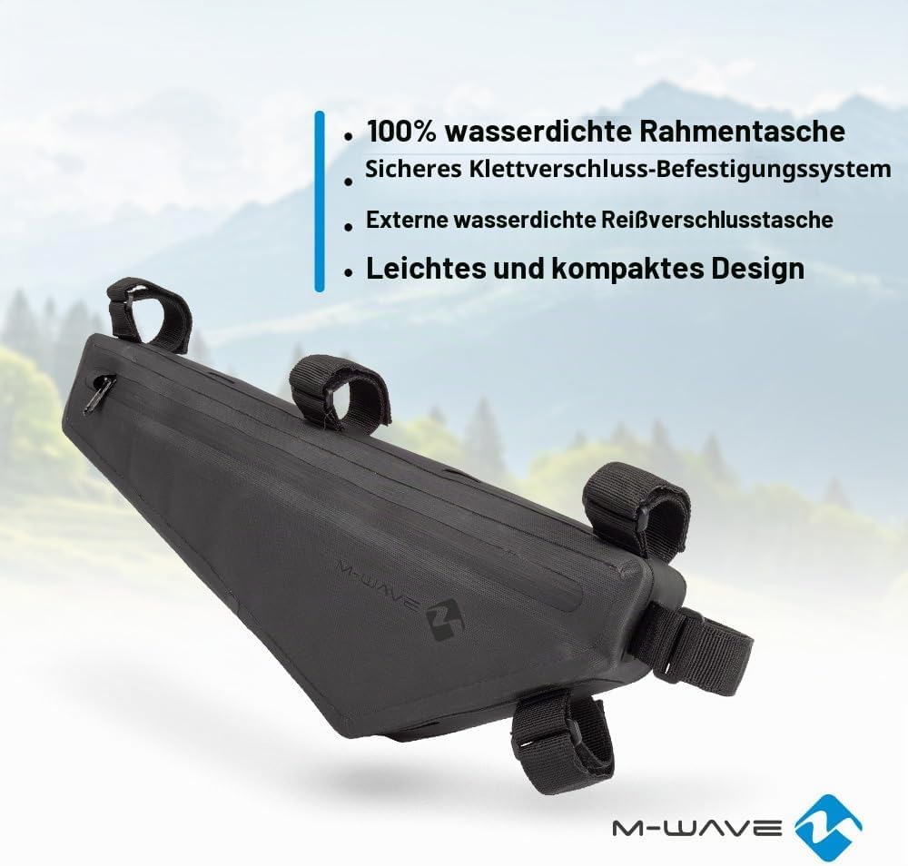 M-Wave Rahmen-Dreieckstasche Rough Ride II Triangle Fahrradtasche, Schwarz