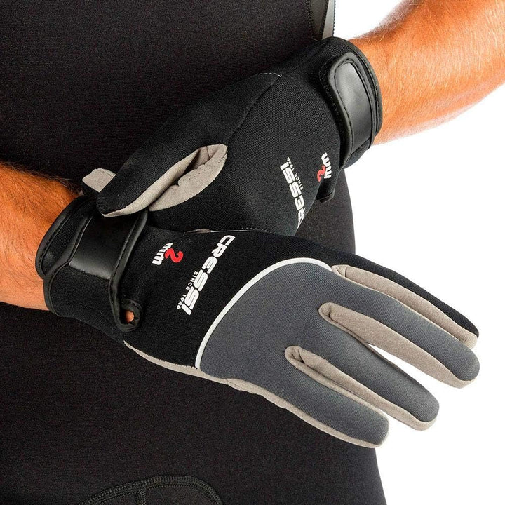 Cressi Unisex Erwachsene Tropical Gloves Handschuhe für Wassersport in Amara und Neopren 2 mm Schwar