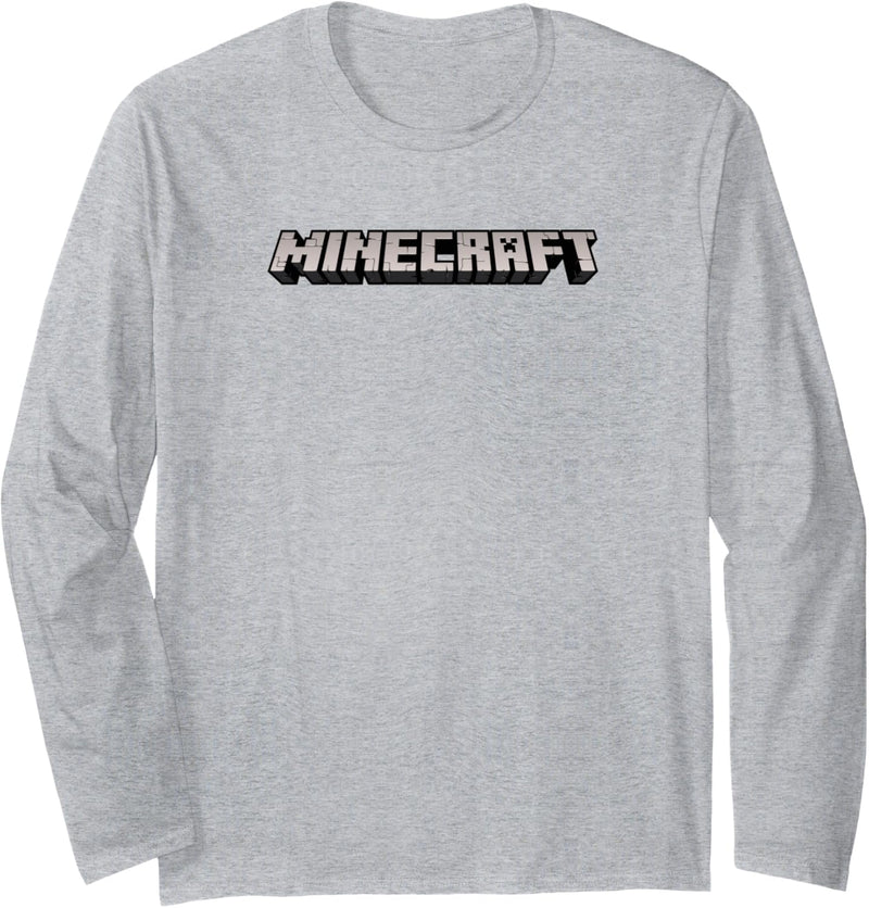 Minecraft Logo weiss Langarmshirt