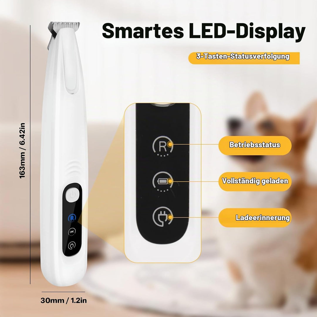 ETACCU Pfotentrimmer für Hunde mit LED-Licht &amp; Wiederaufladbar - Leise Hundepfoten Trimmer, Pfoten R