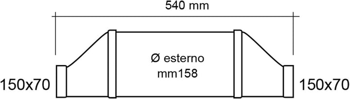 Die Ventilation STK157B Exzenter Schalldämpfer für rechteckige Hüte und Kanäle, 150 x 70 mm. Farbe:
