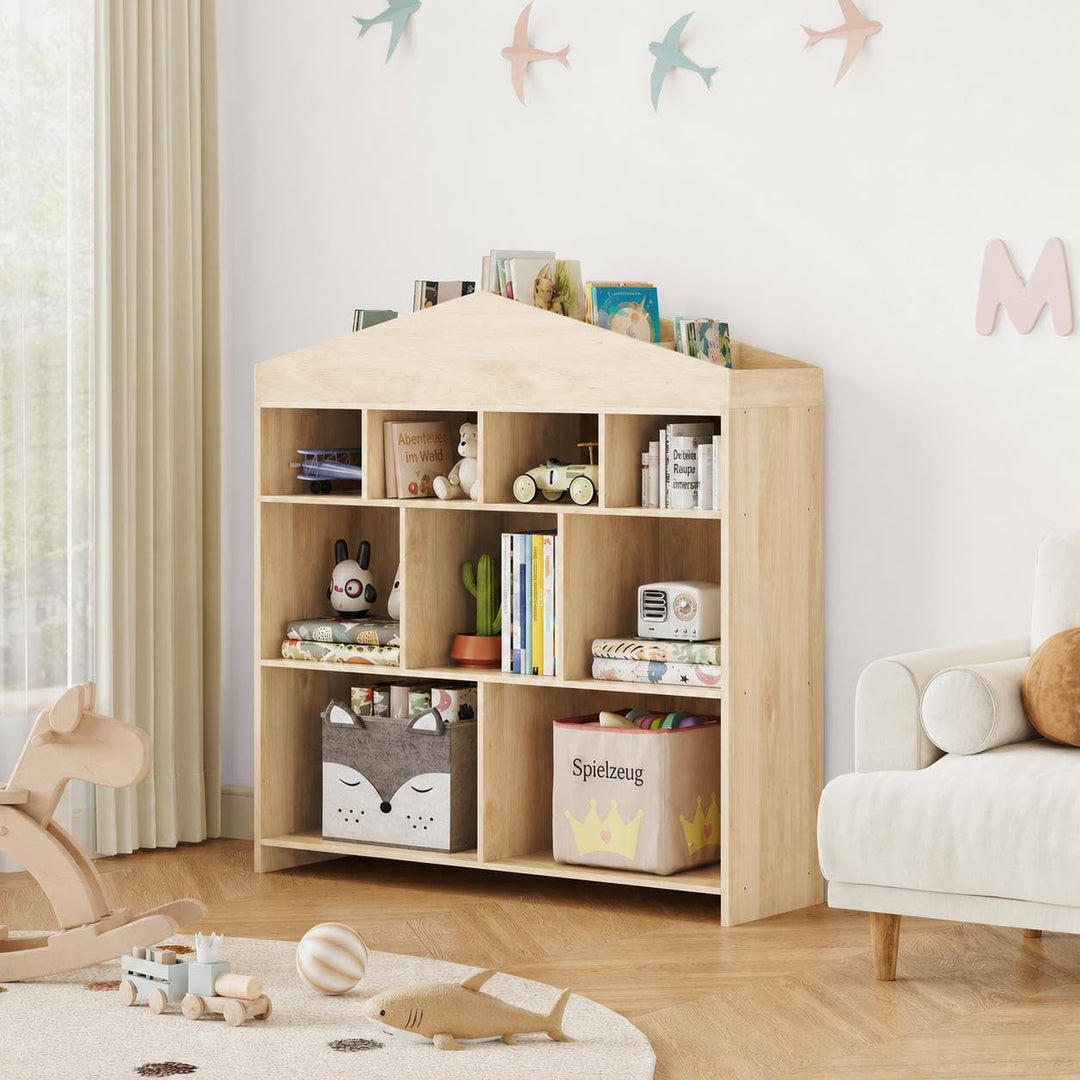Zstar Bücherregal Kinder Aus PB, Kinderregal Mit 9&amp;15 Fächer | Vielseitige Aufbewahrung Für Kinderzi