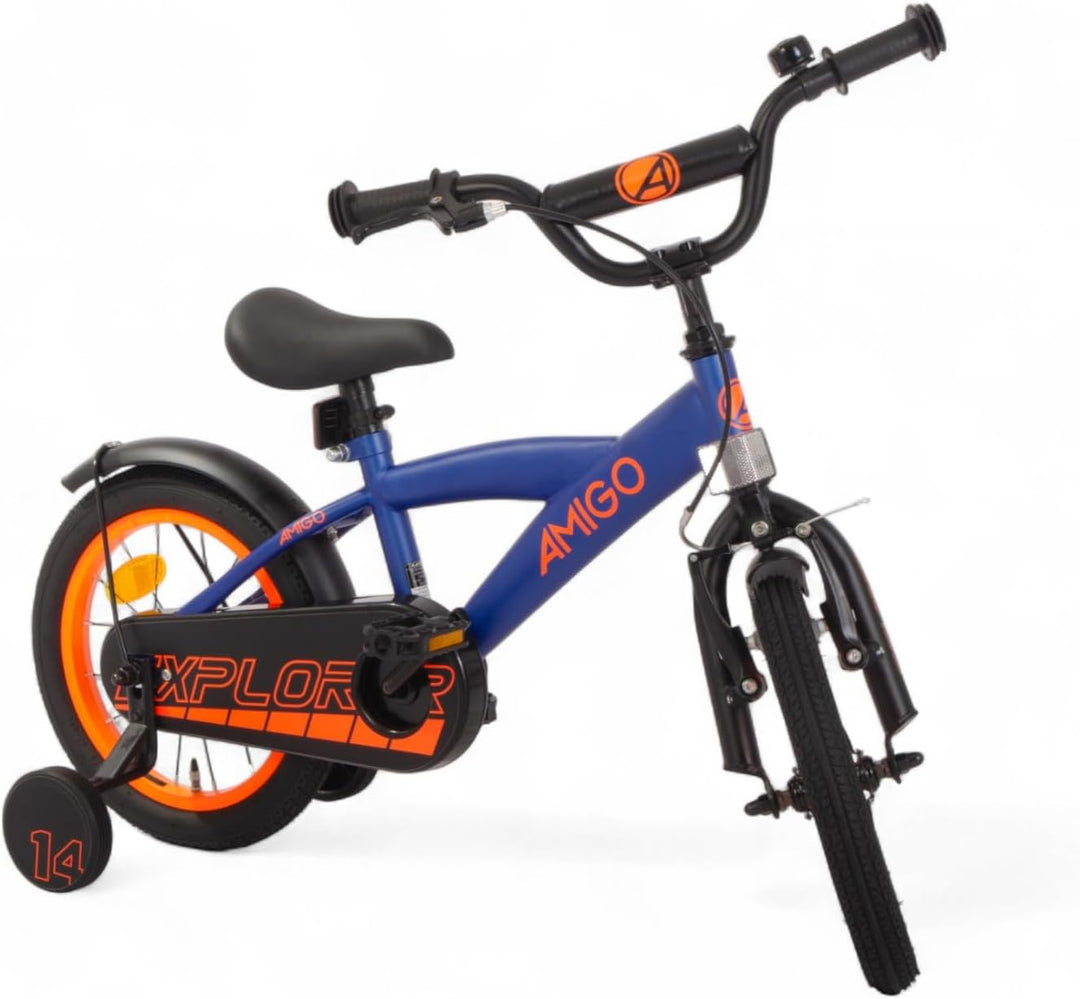 AMIGO Explorer - Kinderfahrrad - 12/14 / 16 Zoll - mit Handbremse, Rücktritt, Lenkerpolster und Stüt