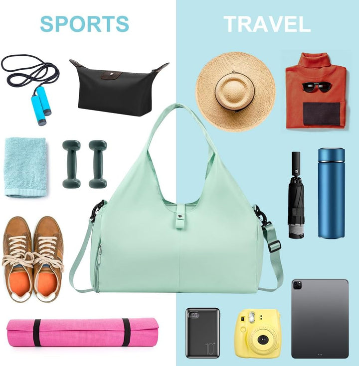 Sporttasche, Reisetasche mit Schuhfach &amp; Nassfach, Gross Gym Tasche für Damen und Herren, Wasserdich
