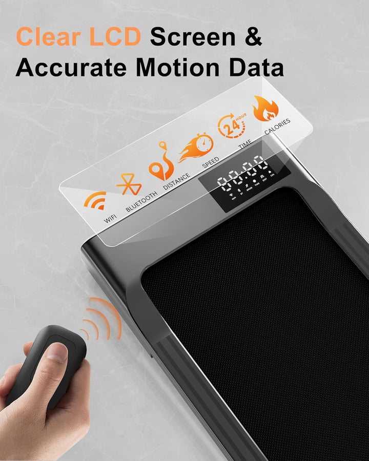 Superun Walking Pad mit Steigung 6%, Laufband für Zuhause mit App max 6km/h und 12km/h Version, Schr