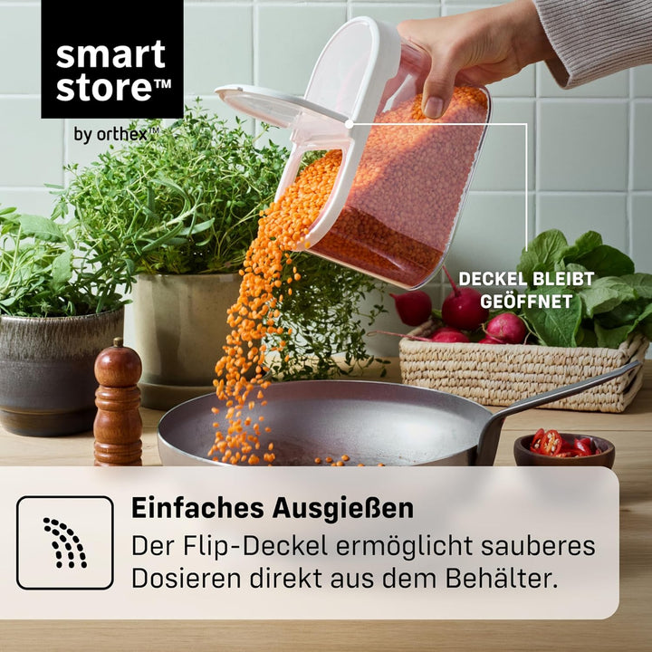 SmartStore Vorratsdose, 2er Set, BPA-frei, 1,1L, Vorratsbehälter mit Deckel I Stapelbar, Transparent