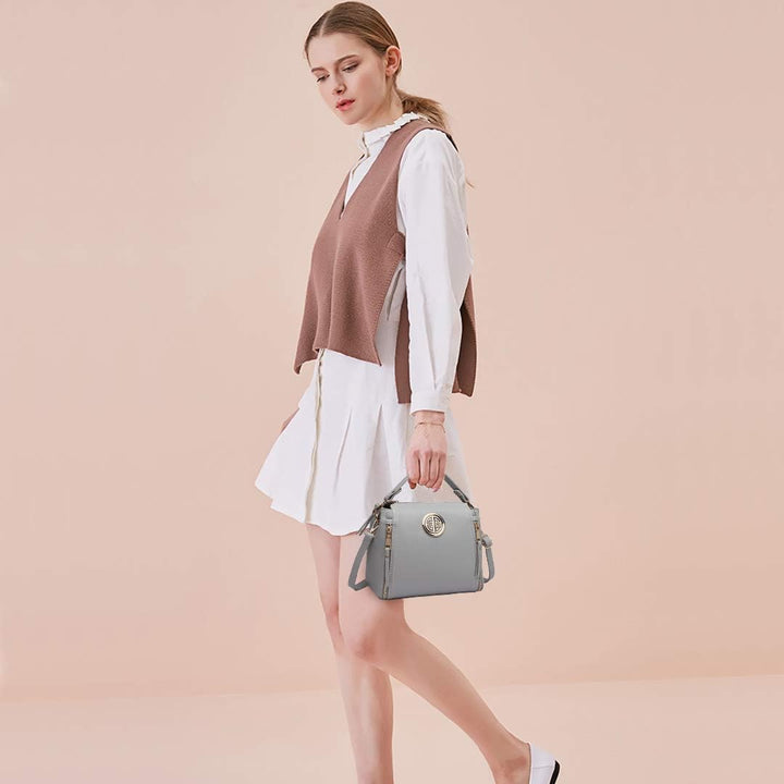 Miss Lulu Handtasche Damen Schultertasche Henkeltasche Pu Leder Elegant Umhängetasche Mittlere Top G