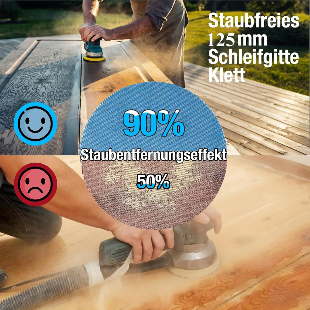 Schleifgitter 125mm Klett 120 Körnung Schleifpapier Rund Netz Blaues Keramik Netzschleifpapier 40 St
