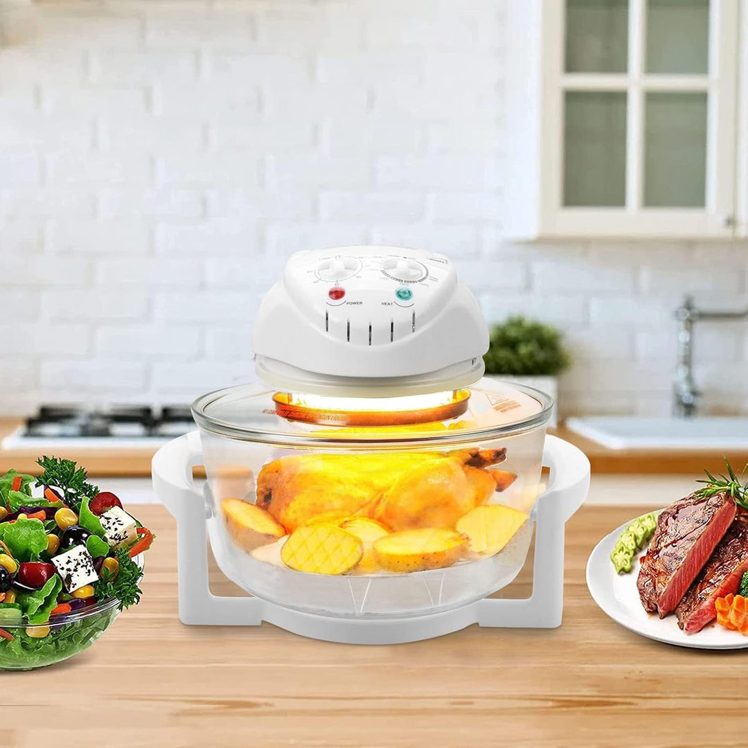 AllRight Mini Ofen, 17 Liter Halogenofen Heissluftofen Klein Halogen Oven with Extender Ring, Campin