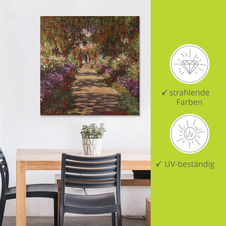 ARTland Wandbild Alu Verbundplatte für Innen & Outdoor Bild 40x40 cm Pflanzen Bäume Blumen Weg in Mo