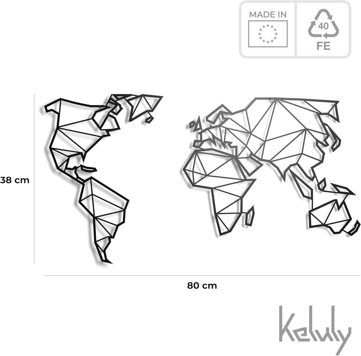 keluly Weltkarte Wanddekoration aus Stahl
