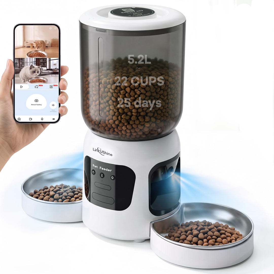 Smarter Futterautomat für Zwei Katzen, Doppelter Futterspender