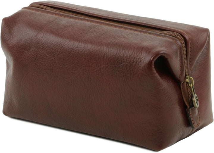 Tuscany Leather Smarty Reise - Kulturtasche aus Leder - Klein Schwarz, Schwarz