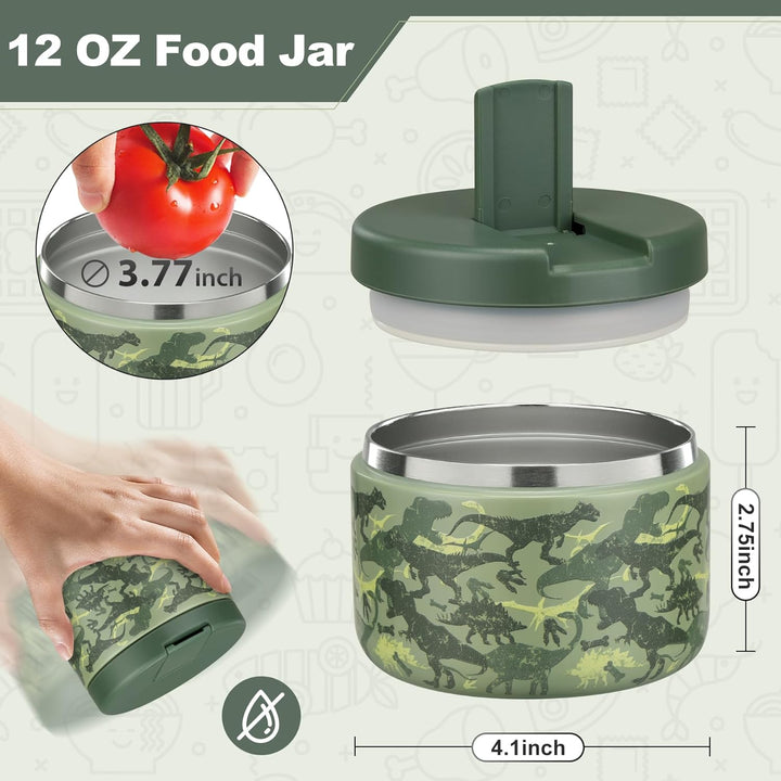 Itslife Thermobehälter für Essen 350ml, Edelstahl Warmhaltebebehälter, Auslaufsicherer Lunchbehälter
