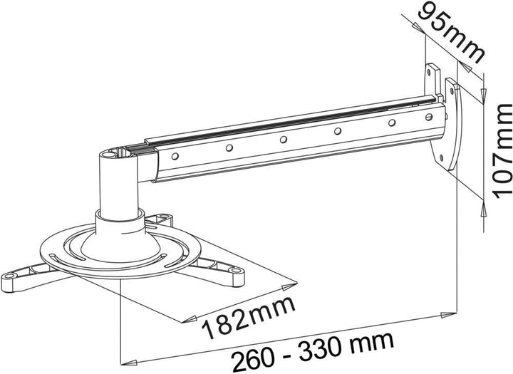 My Wall H16-5L, 20 Jahre Garantie, Wandhalterung Beamer (Belastbarkeit 35 cm, Deckenabstand 260/335m