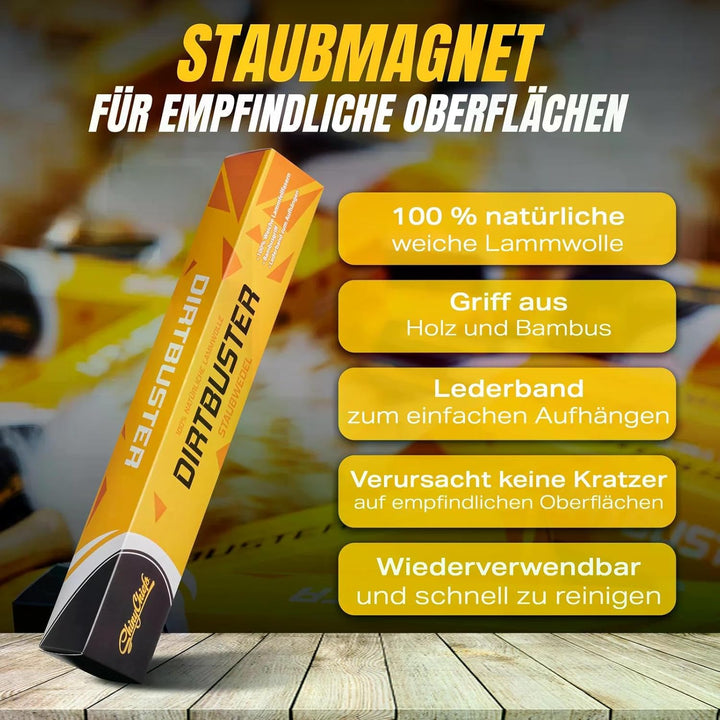 ShinyChiefs Dirt Buster - Staubwedel zur Reinigung von Displays &amp; Armaturen - Langer Staubwedel aus