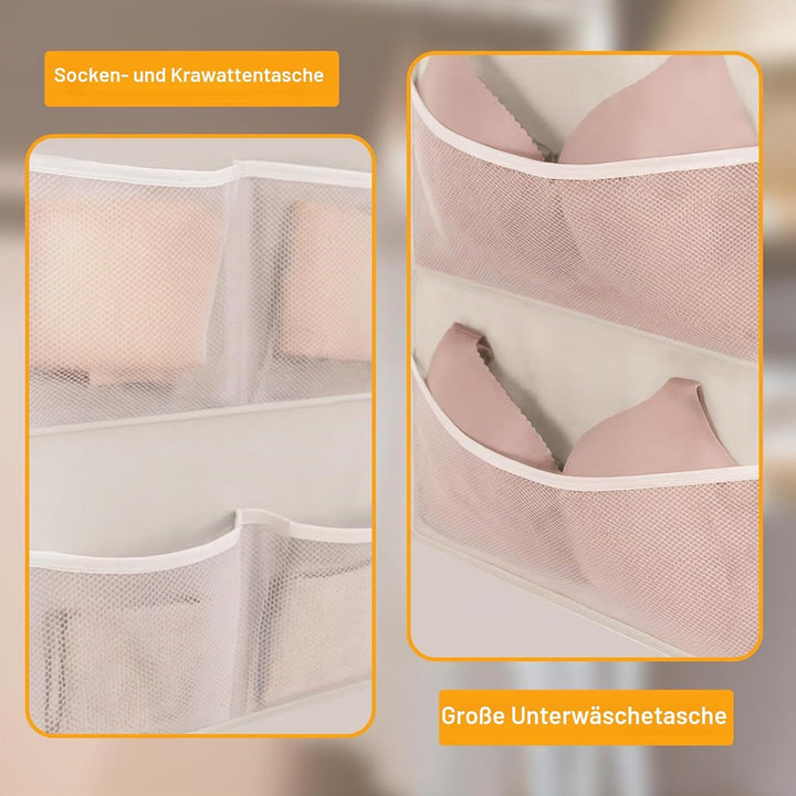 Schrank Organizer Hängend, Hängeregal Stabiler Hängeorganizer Hängeaufbewahrung, Kleiderschrank Orga