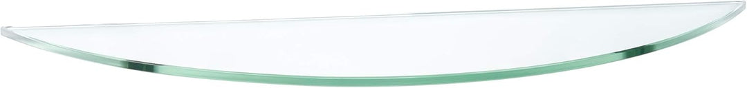 ib style® Glasregal HALBRUND 8mm |inkl. Clip CLASSICO Edelstahloptik | 2 Dekore |KLAR |60 x 15 cm 8m