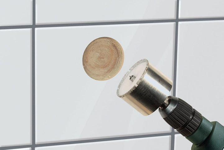 wolfcraft Ceramic Diamant-Lochsäge 5933000 – Bohrkrone inkl. Zentrierbohrer für den Akkuschrauber –