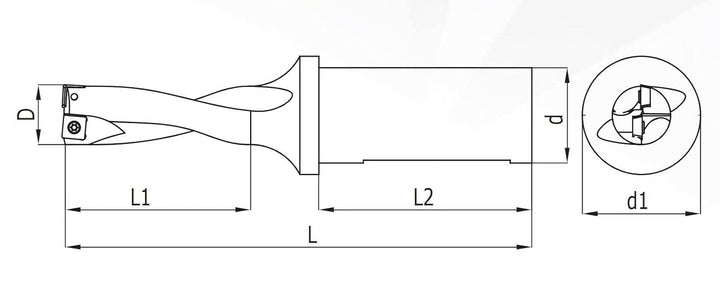 Wendeplattenbohrer 2xD SPMT Vollbohrer Ø12 bis 50 mm NEU für SPMG-Platten mit Innenkühlung (16,5 mm