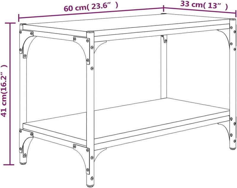 Tidyard TV Schrank mit 2 Ablagen Fernsehschrank Fernsehtisch Sideboard Lowboard TV-Board HiFi Möbel