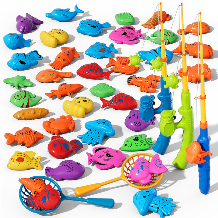 Magnetisches Angelspiel Angelspielzeug mit Schwimmenden Fischen, Baden Pool Strand Outdoor Spielzeug