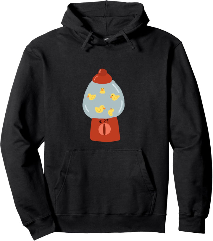 Cute Yellow Rubber Ducky Candy Machine Graphic Pullover Hoodie