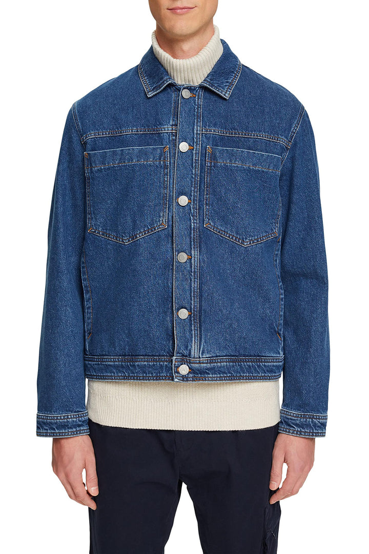 ESPRIT Denim-Jacke XS Blue Dark Washed, XS Blue Dark Washed
