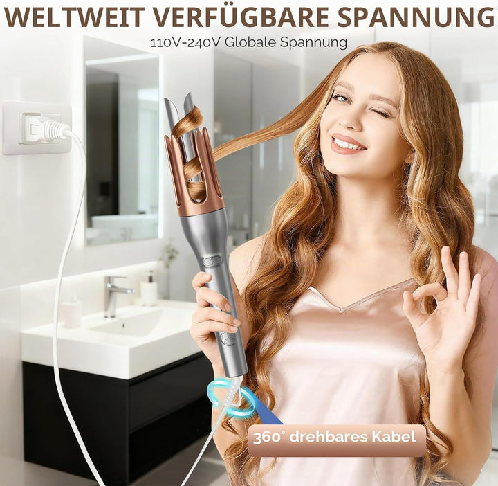 Automatischer Lockenstab mit 3 Temperatureinstellungen, Lockenstab Grosse Locken 32mm, Schnellaufhei