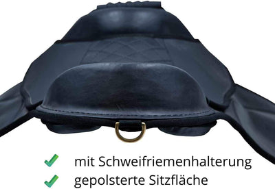 AMKA Reitkissen Shetty Sattel Gr. Shetty 4teilig anpassbar Sattel für Kinder komplett mit Riemen, St