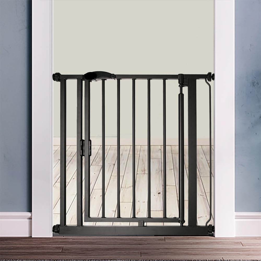 Bettacare Automatisch Schliessendes Treppengitter, 61 cm - 66,5 cm, Mattschwarz, Extra schmal, Schma