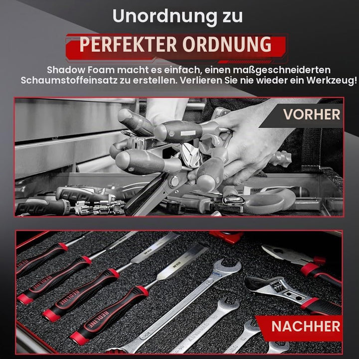 Schaumstoff Zuschnitt 4 Stück, Werkzeugkisten Schaumstoff 40 x 30 x 2.5cm, Schaumstoffeinlage Werkze